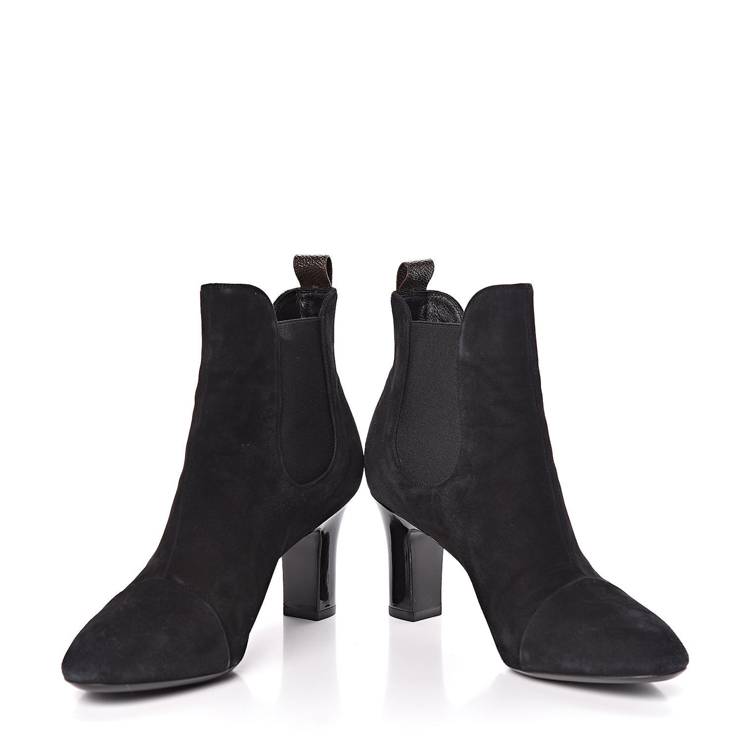 Suede Monogram Uniformes Cap Toe Chelsea 75mm Ankle Boots 39 Black