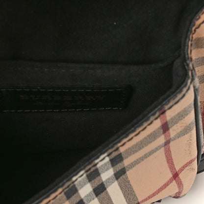 Burberry Haymarket Check Large Bridle Saddle Bag Dark Clove Brown 5 of 10