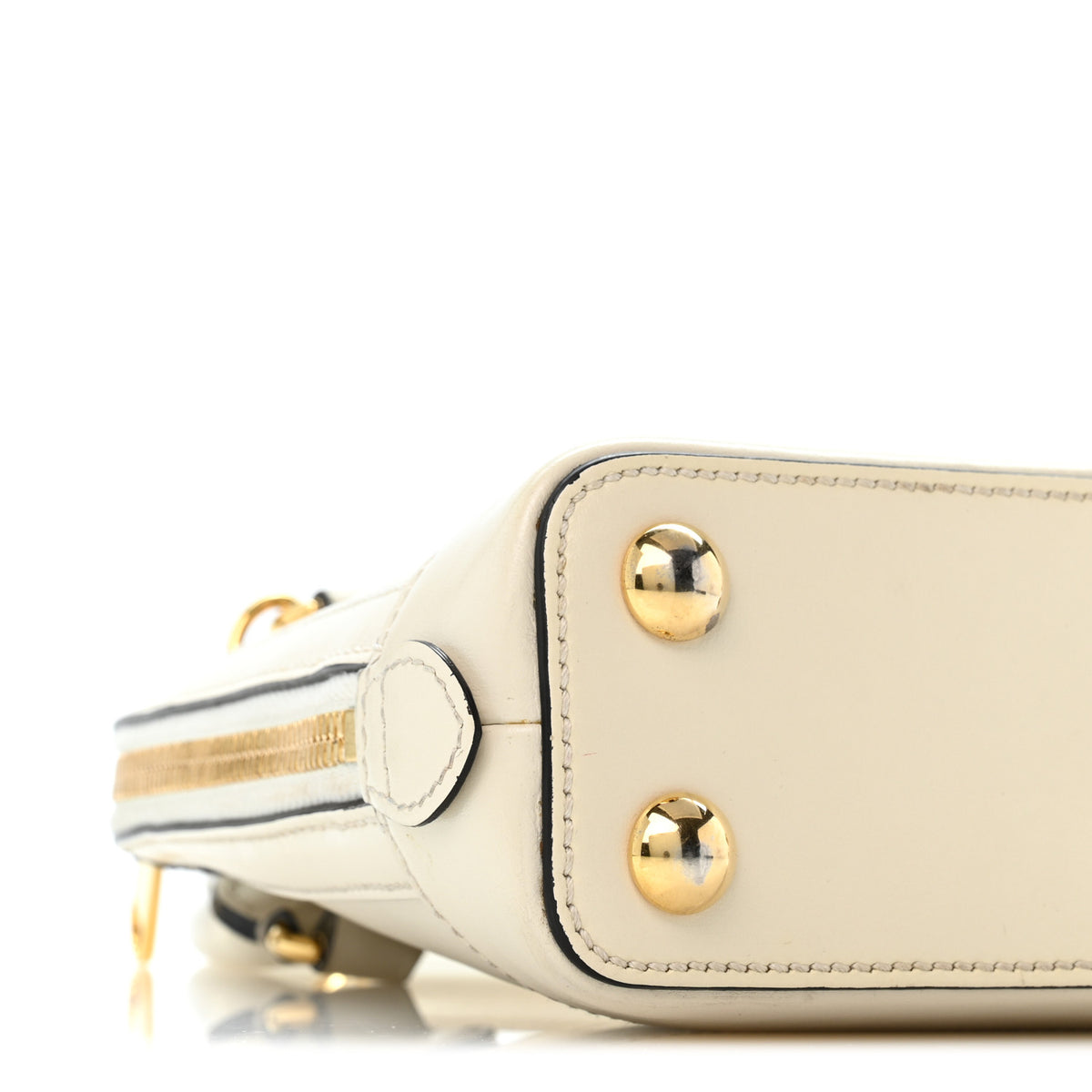Gucci Boarded Plutone Calfskin Mini Horsebit 1955 Top Handle Bag Mystic White 9 of 13