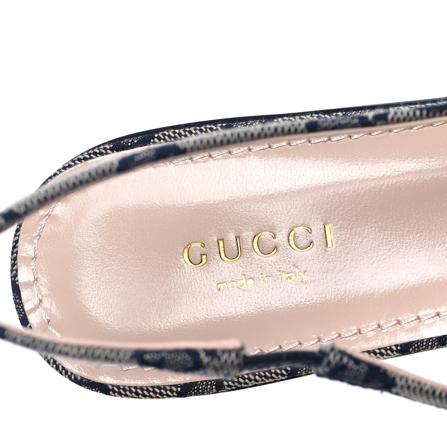 Monogram Horsebit Womens Slingback Ballet Flat 37 Beige Blue