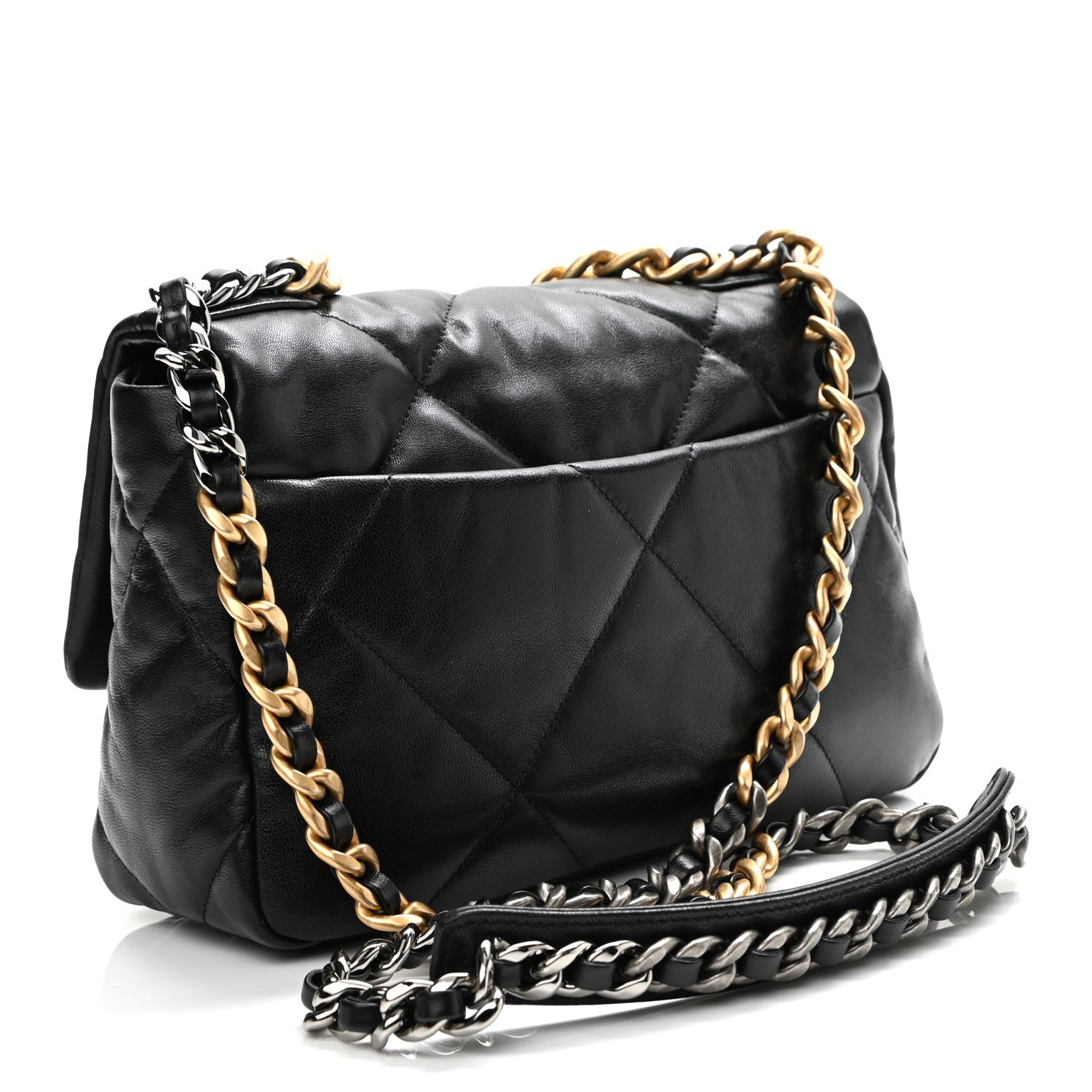 Chanel Goatskin Quilted Medium Chanel 19 Flap Black 3 of 10