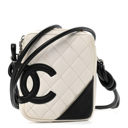 Chanel Calfskin Quilted Cambon Small Messenger White Black 1 of 11
