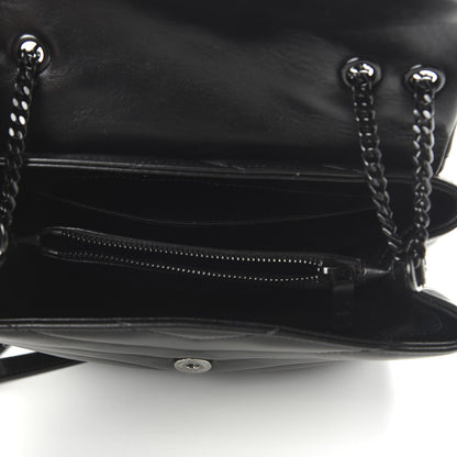 Saint Laurent Calfskin Y Quilted Monogram Small Loulou Chain Satchel Black 5 of 9