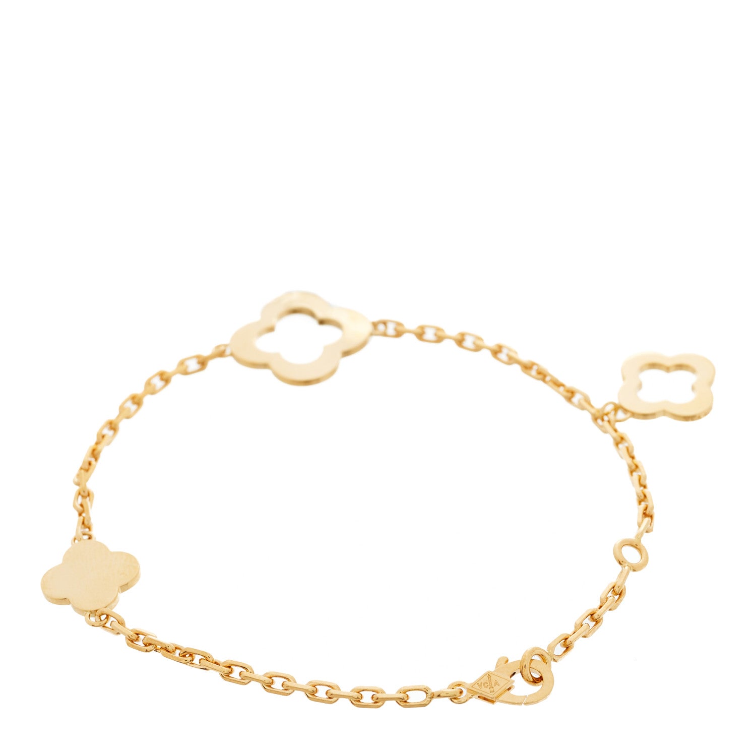 Van Cleef & Arpels 18K Yellow Gold 3 Motifs Byzantine Alhambra Bracelet 2 of 5