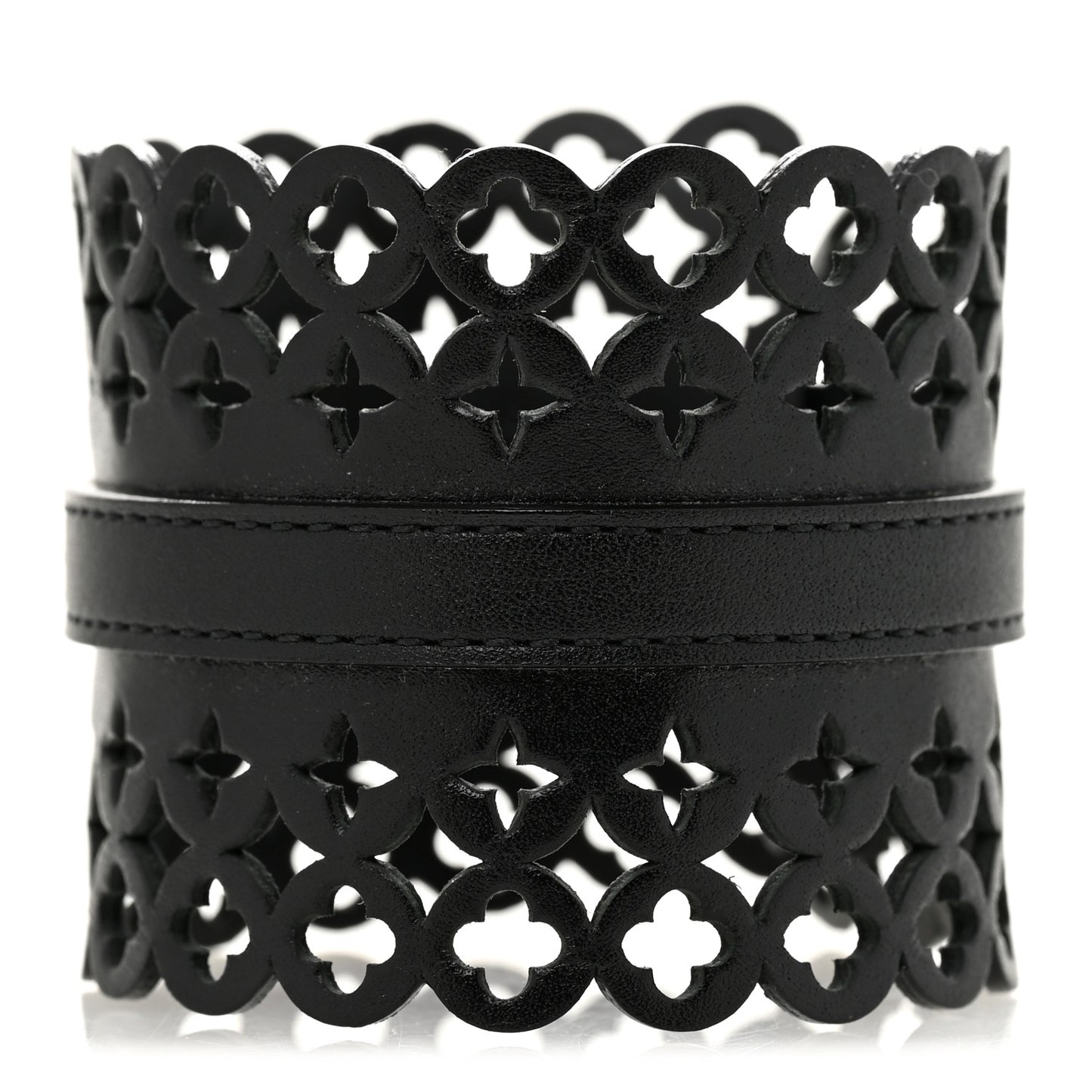 Calfskin Flower It Bracelet 17 Black