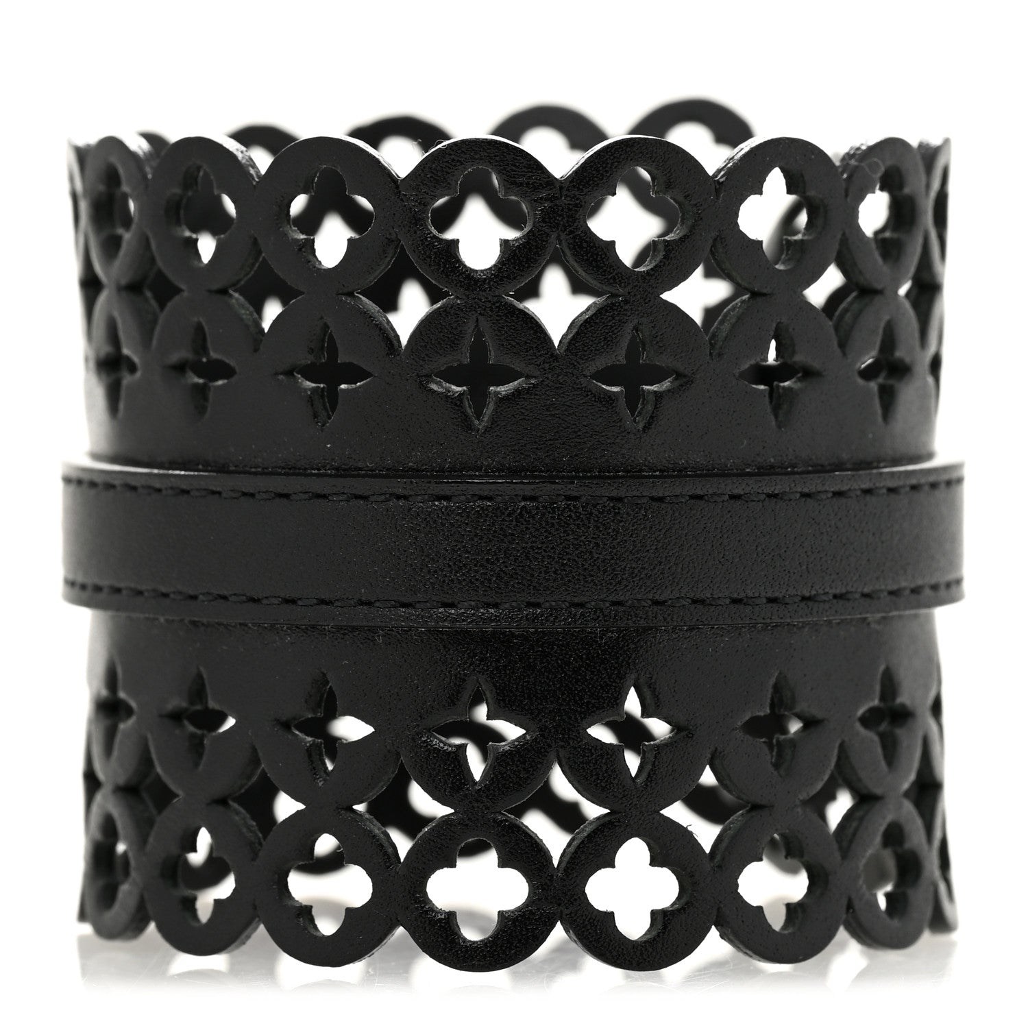 Louis Vuitton Calfskin Flower It Bracelet 17 Black 3 of 4