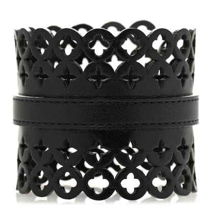 Louis Vuitton Calfskin Flower It Bracelet 17 Black 3 of 4