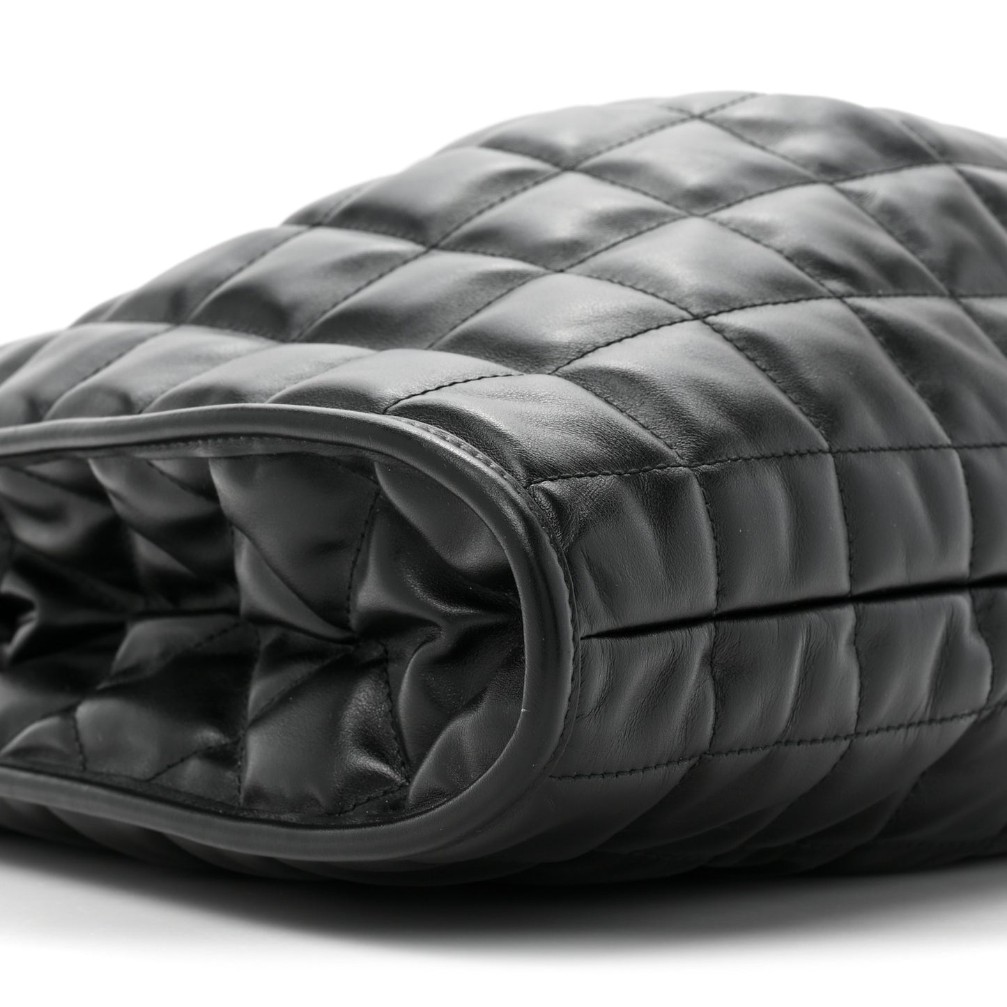 Calfskin Quilted Large Deco Tote Bag Black
