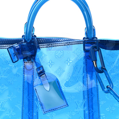 Louis Vuitton PVC Monogram Keepall Bandouliere 50 Blue 8 of 10