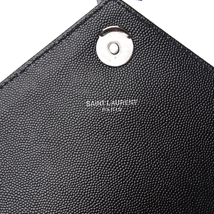Saint Laurent Grain De Poudre Textured Mixed Matelasse Large Triquilt Monogram Monochrome Satchel Black 5 of 13
