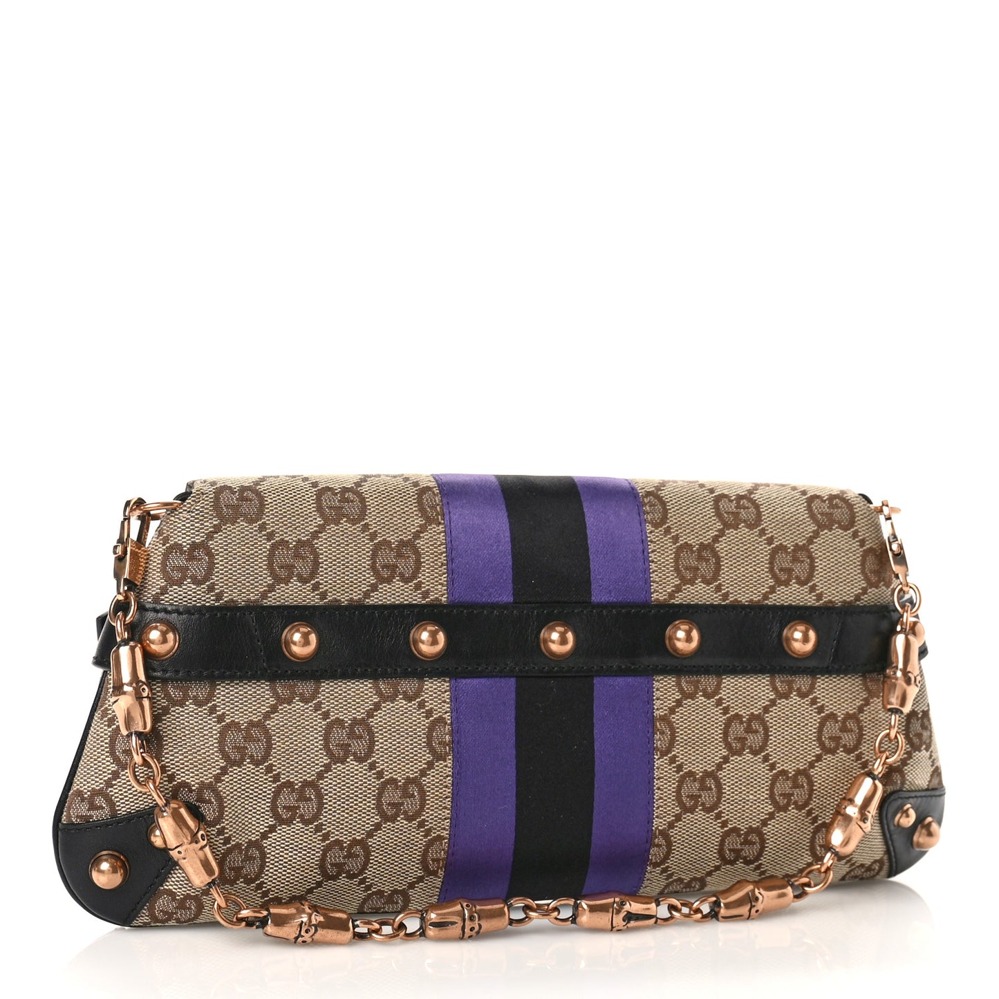 Tom Ford Monogram Horsebit Web Clutch Purple