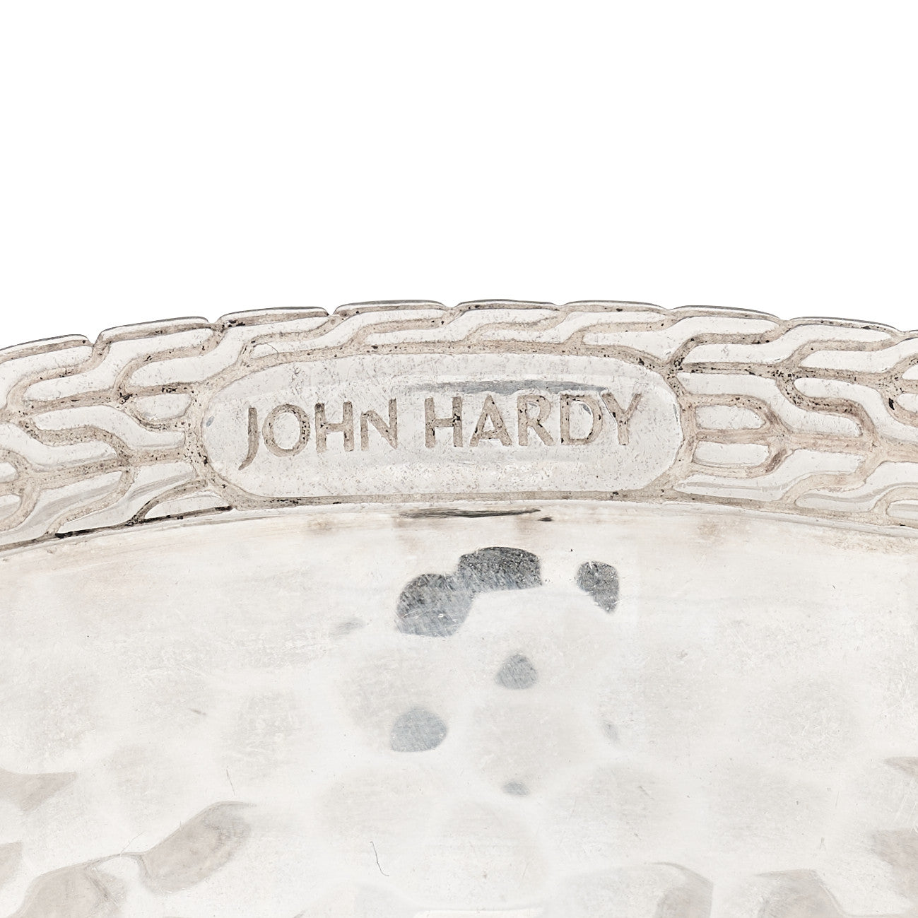 Sterling Silver Classic Chain Hammered Cuff Bracelet