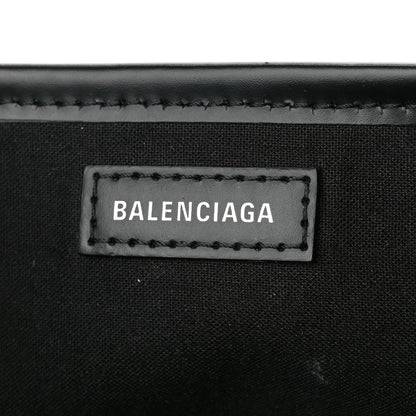 Balenciaga Cotton Canvas Calfskin Navy Cabas XS Natural Black 8 of 12