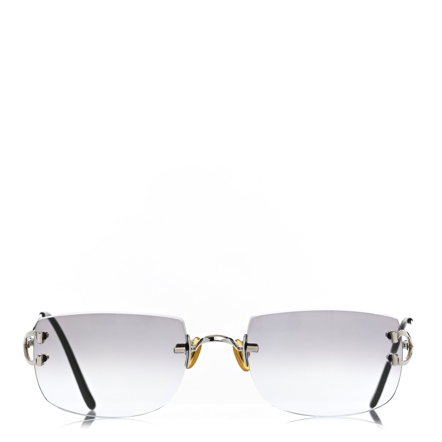 Metal Rimless C Decor Sunglasses Grey