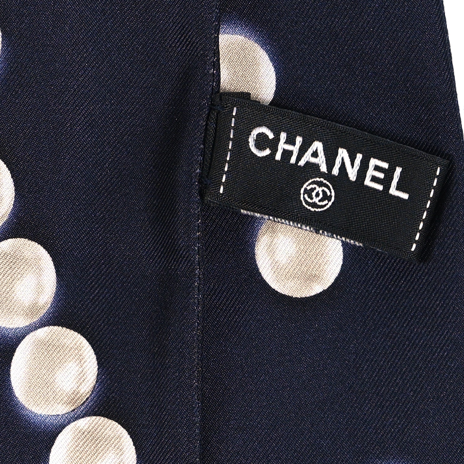 Chanel Silk Pearl CC Slim Bandeau Scarf Dark Navy 3 of 4