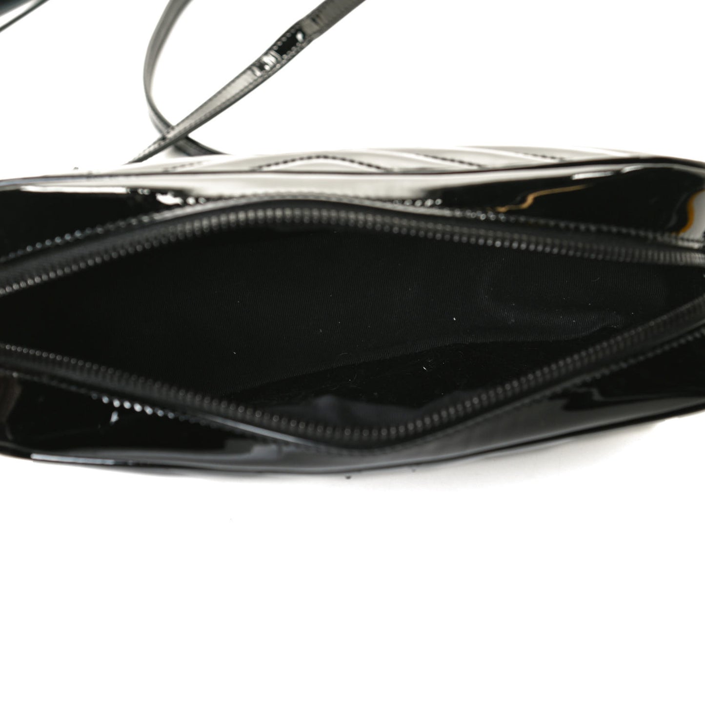 Patent Calfskin Matelasse Monogram Lou Camera Bag Black