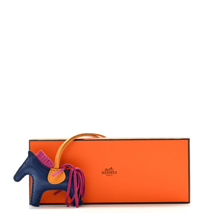 Hermes Milo Lambskin Grigri Rodeo Horse Bag Charm PM Bleu Saphir Rose Pourpre Bouton D'Or 5 of 5