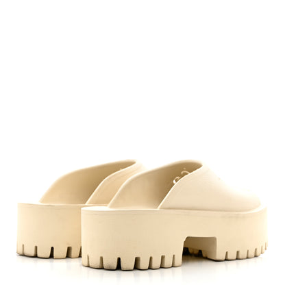 Gucci Rubber GG Monogram Perforated Elea Platform 55mm Lug Sole Sandals 37 Mystic White 4 of 13
