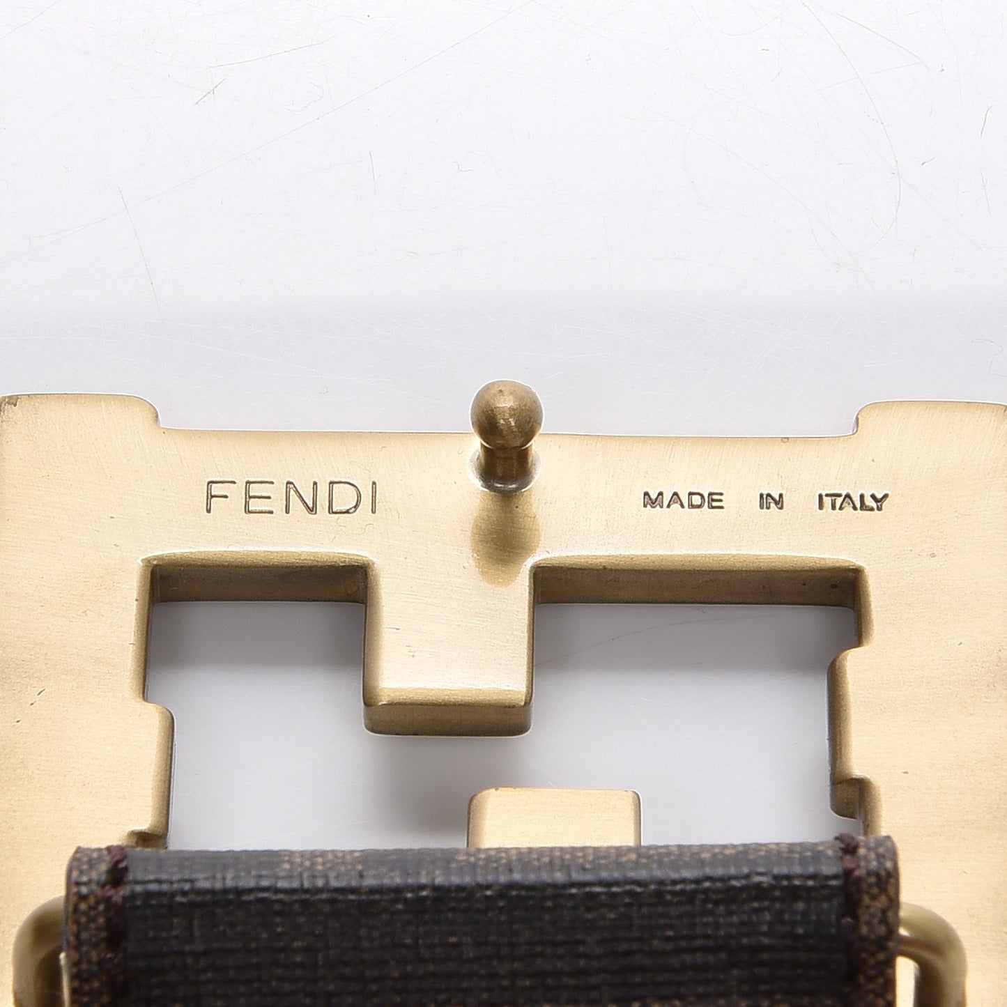 Coated Canvas FF Buckle Belt 100 40 Tobacco