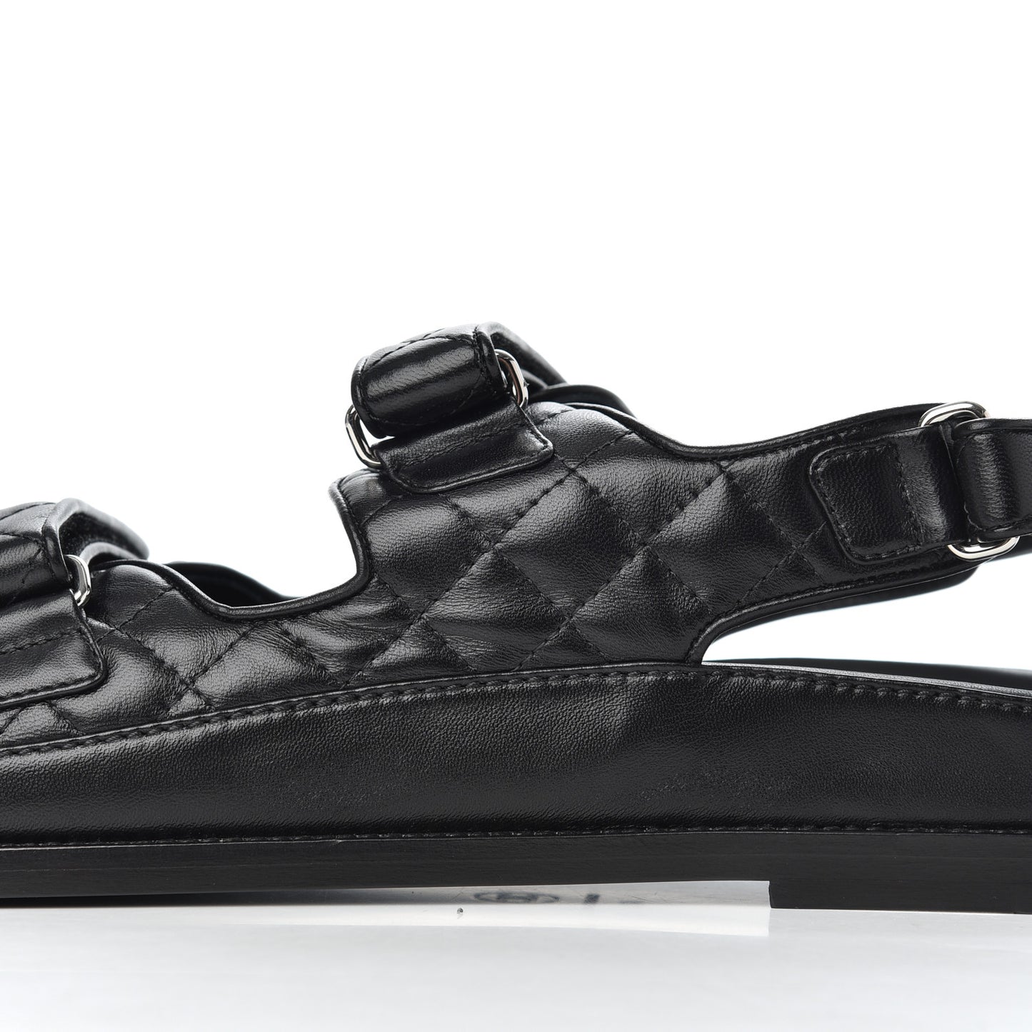 Lambskin Velcro Dad Sandals 41 Black