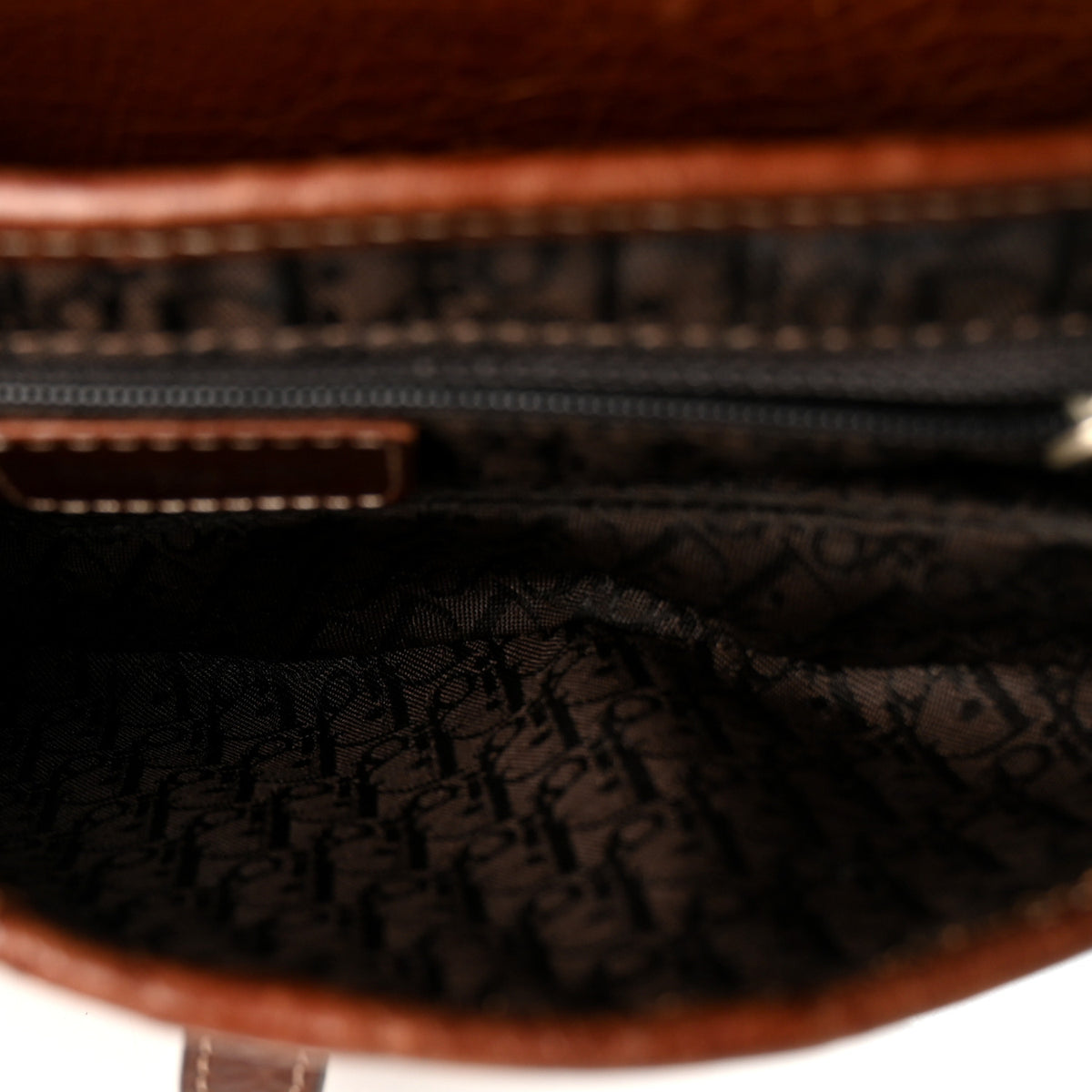 Calfskin Embroidered Romantic Flowers Saddle Bag Brown