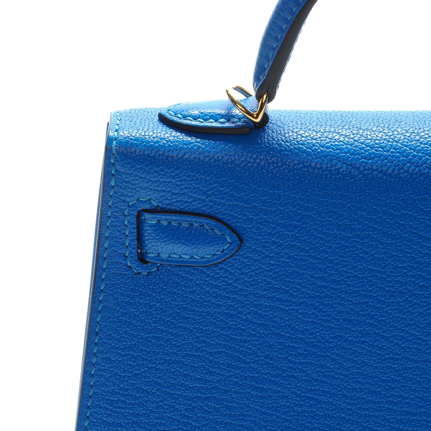 Chevre Mysore Mini Kelly Sellier 20 Bleu Hydra