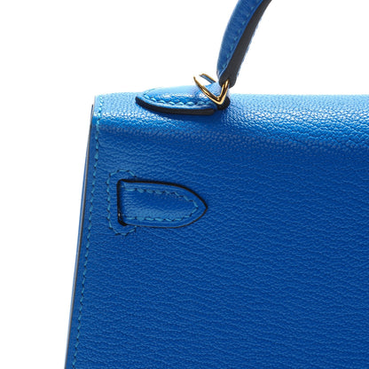 Hermes Chevre Mysore Mini Kelly Sellier 20 Bleu Hydra 8 of 22