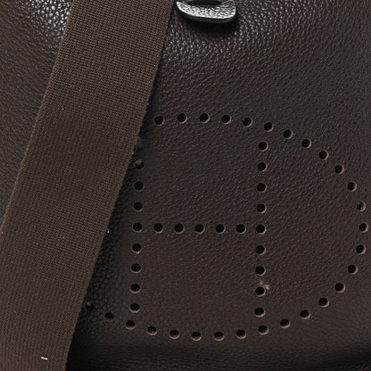 Hermes Taurillon Clemence Evelyne III PM Chocolate 8 of 10