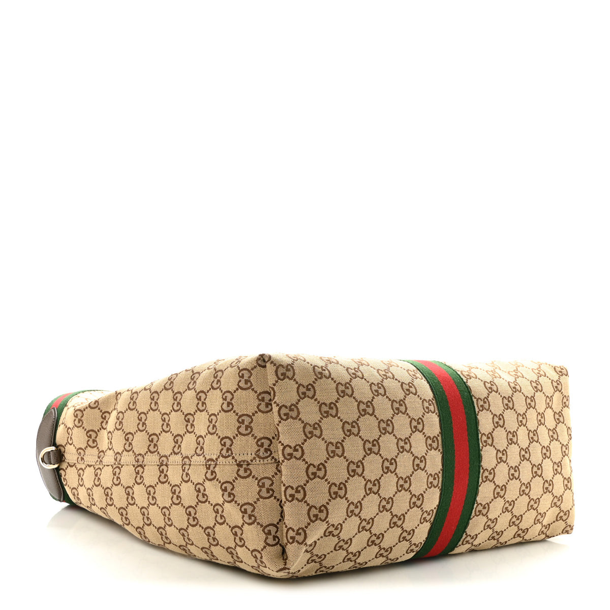 GG Monogram Web Large Giglio Tote Beige Brown