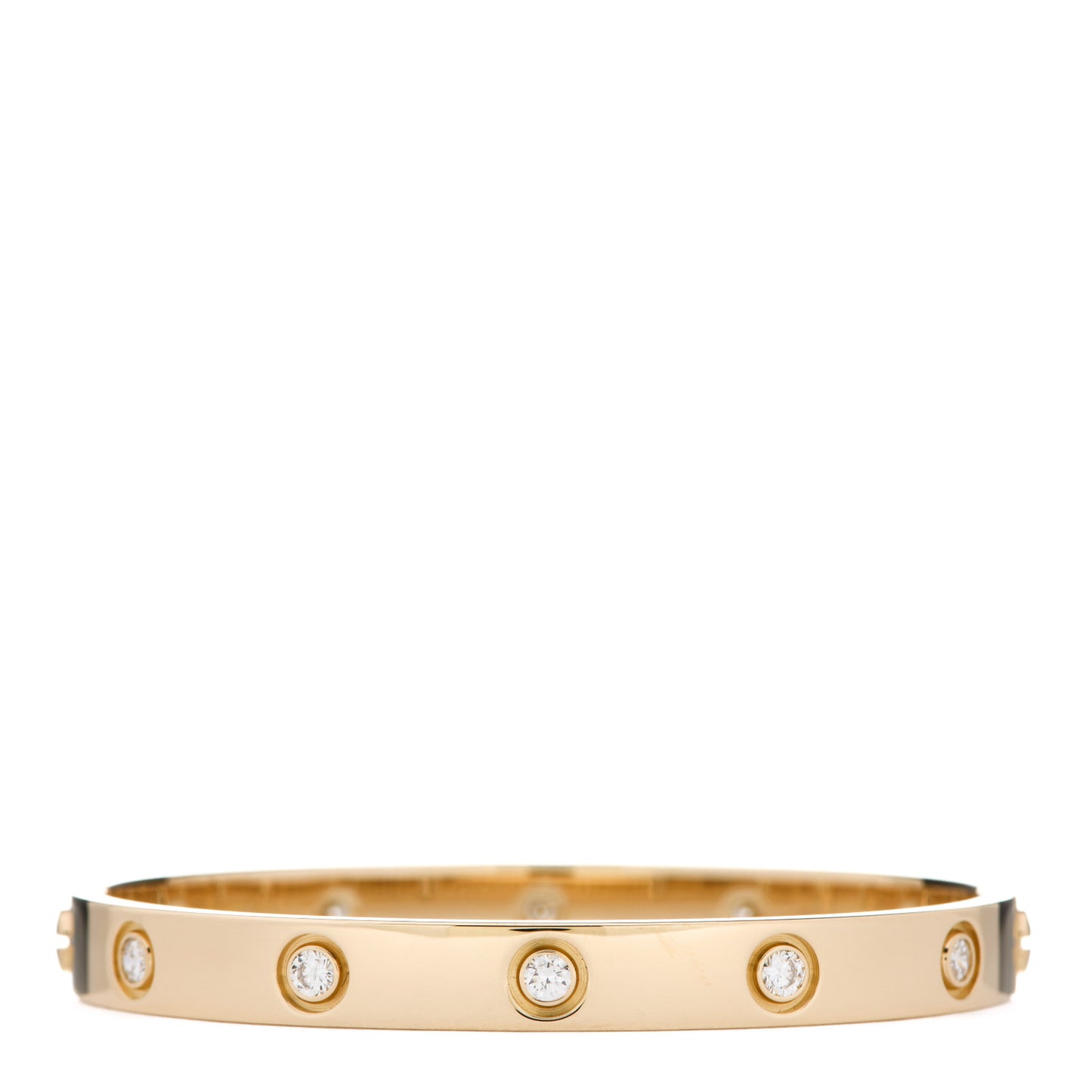 18K Yellow Gold 10 Diamond LOVE Bracelet 16
