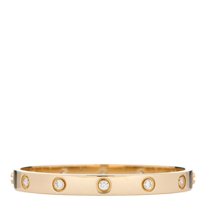 Cartier 18K Yellow Gold 10 Diamond LOVE Bracelet 16 2 of 5