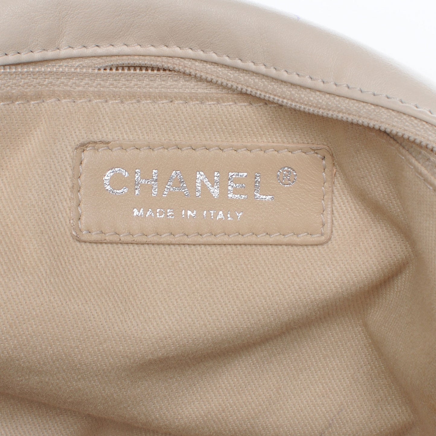 Calfskin Stitched Large Expandable Flap Bag White