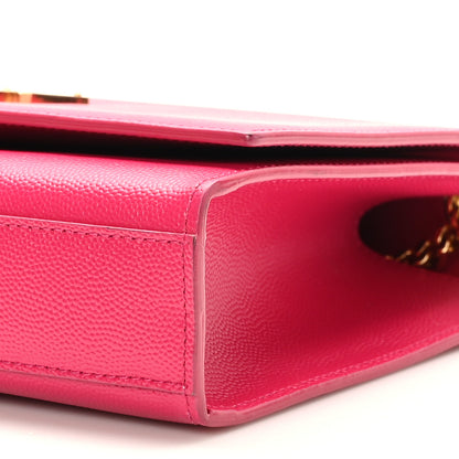 Saint Laurent Grain De Poudre Medium Monogram Kate Satchel Lipstick Fuchsia 9 of 10