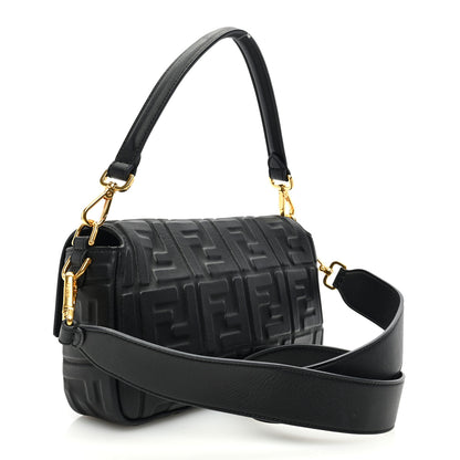 Fendi Nappa FF 1974 Embossed Baguette Black 3 of 10