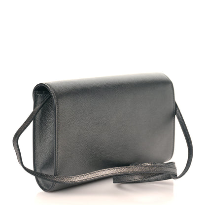 Versace Metallic Grained Calfskin La Medusa Wallet On Strap Gunmetal 2 of 7