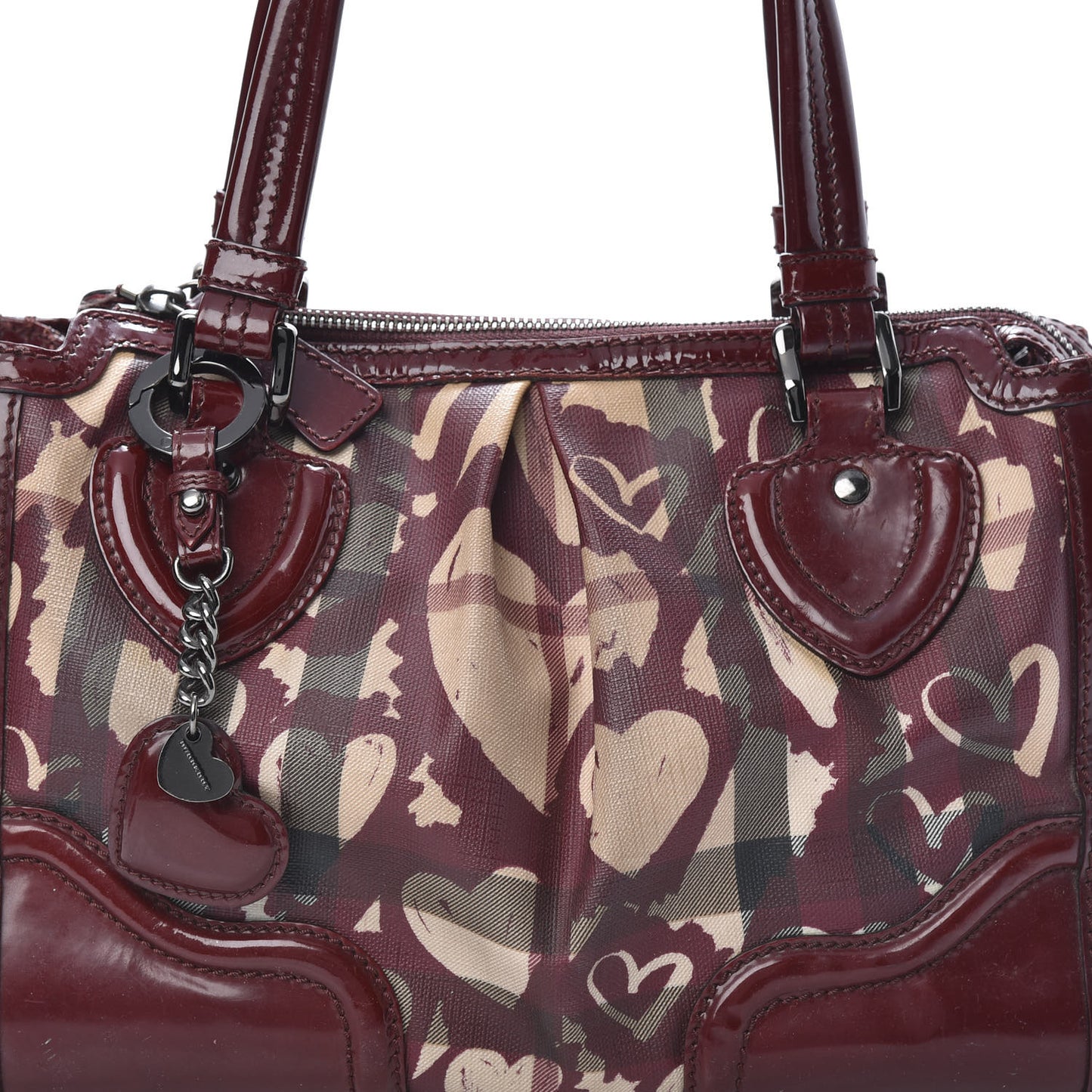 Nova Check Heart Print Pilgrim Satchel Berry