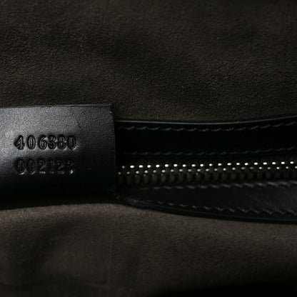Gucci GG Supreme Monogram Selleria Calfskin Medium Duffle Beige Ebony Black 6 of 10