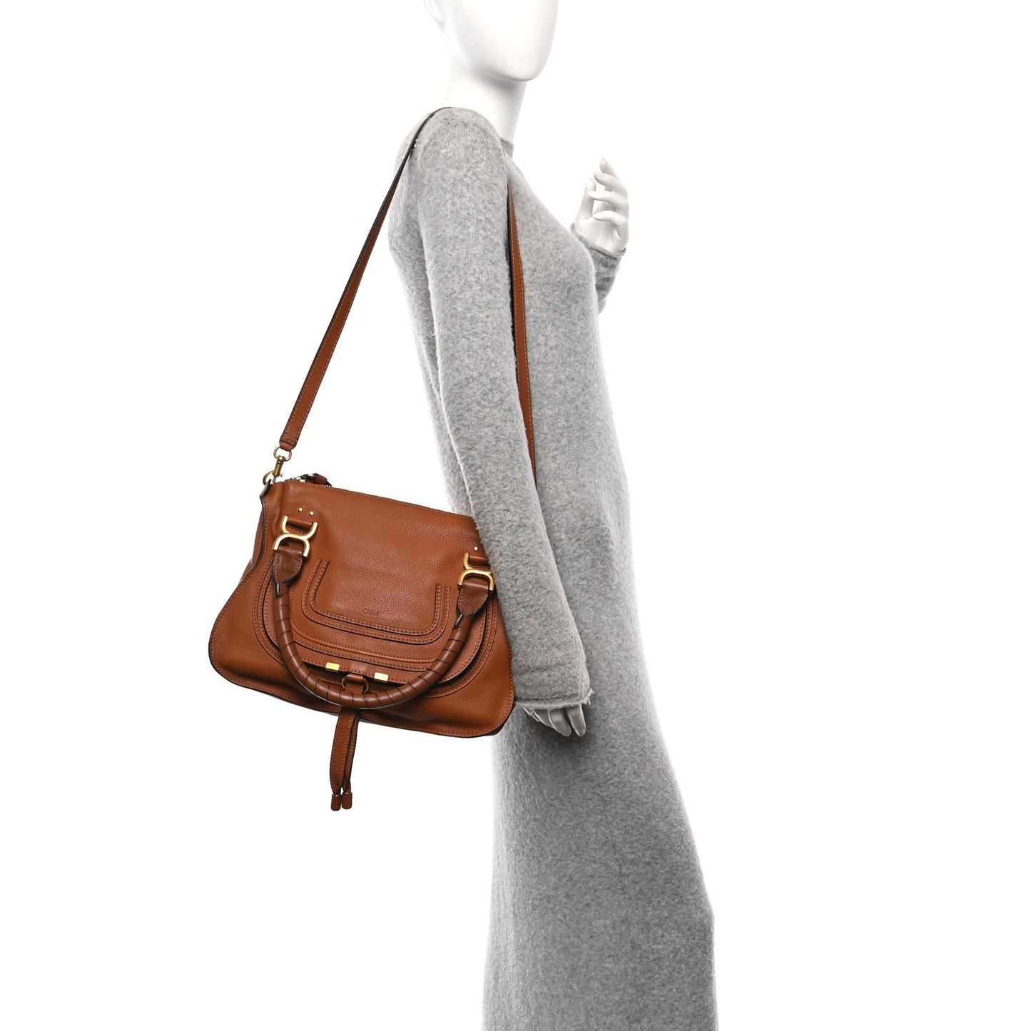 Calfskin Medium Marcie Satchel Tan