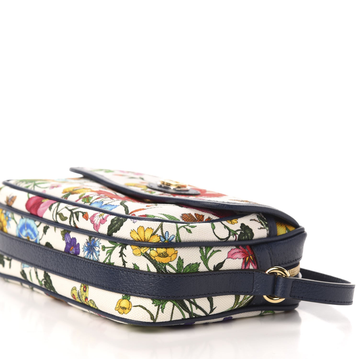 Gucci Canvas Flora Floral Shoulder Bag White Blue Agata Mulitcolor 10 of 11
