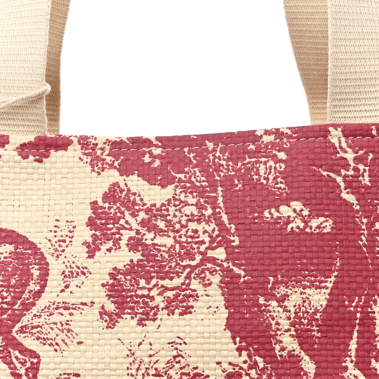 Straw Dioriviera Tote Red