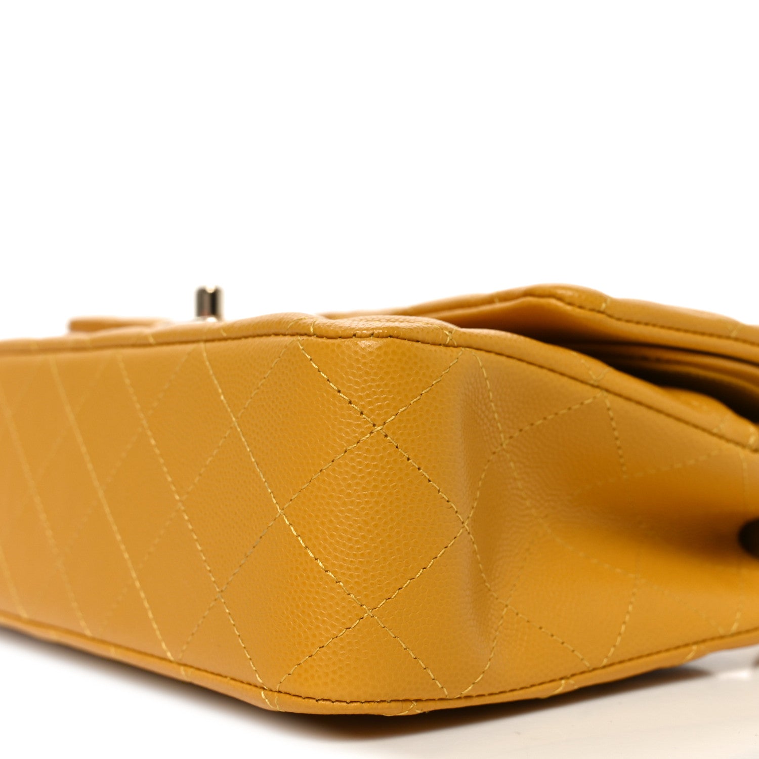 Chanel Caviar Quilted Medium Double Flap Yellow 10 of 11