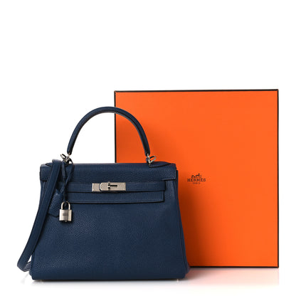Hermes Togo Kelly Retourne 28 Bleu De Prusse 17 of 17