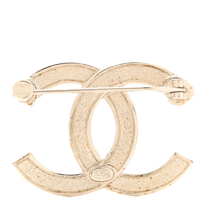 Chanel Crystal Chain CC Brooch Light Gold 3 of 7