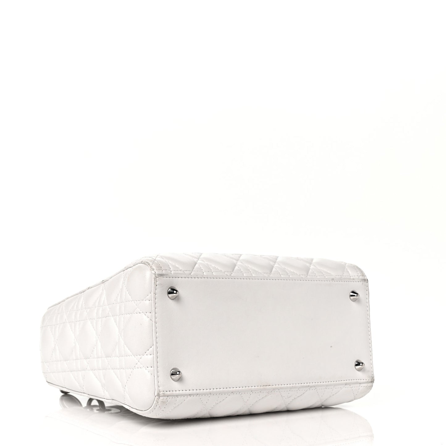 Lambskin Cannage Medium Lady Dior White