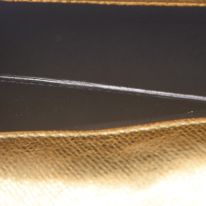 Saint Laurent Metallic Textured Calfskin Classic Monogram Tassel Clutch Gold 7 of 9