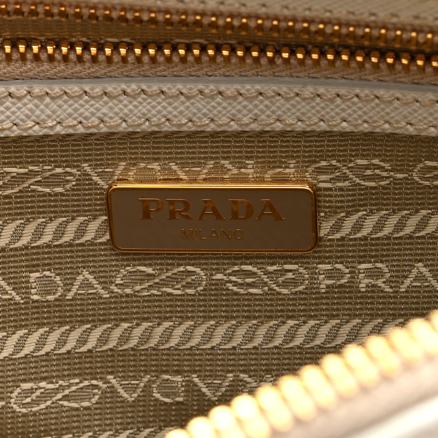 Saffiano Lux Double Zip Crossbody Bag Talco