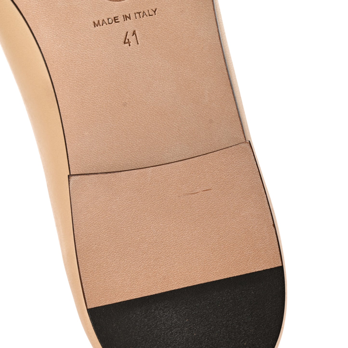 Lambskin Cap Toe CC Ballerina Flats 41 Beige Black