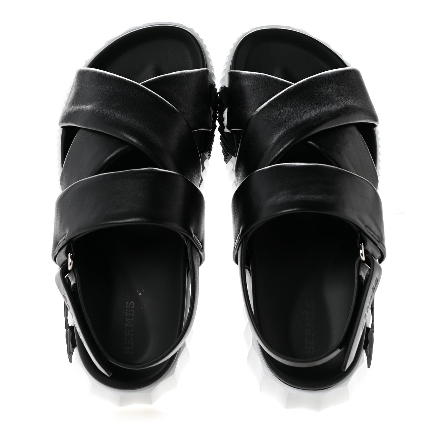 Calfskin Womens Electric Sandals 38.5 Black