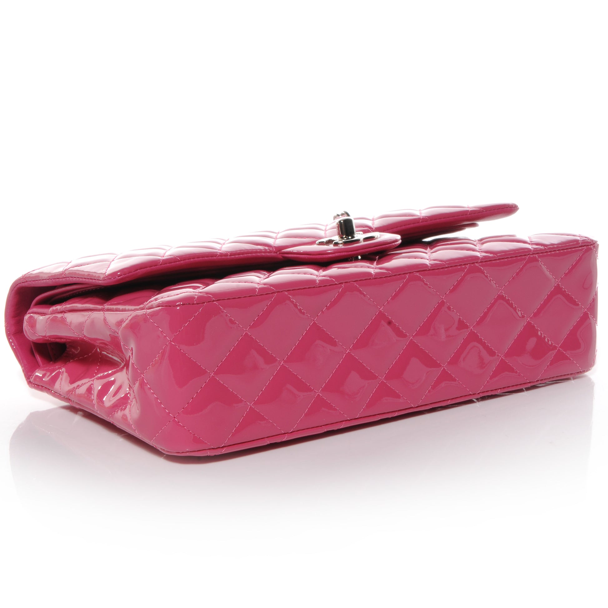 Chanel Patent Quilted Medium Double Flap Pink 5 of 9