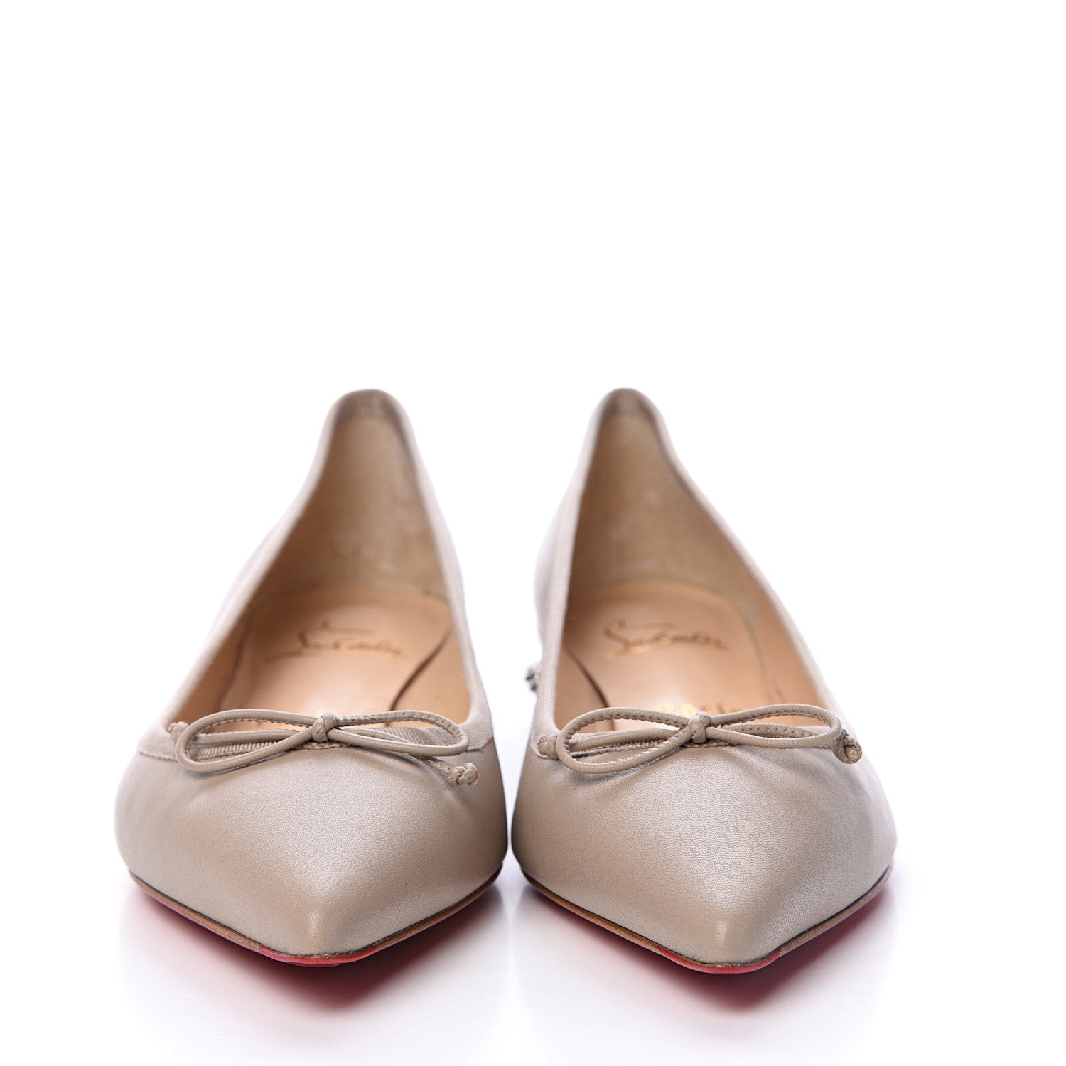 Christian Louboutin Nappa Spiked Hall Flats 36.5 Nude 2 of 8